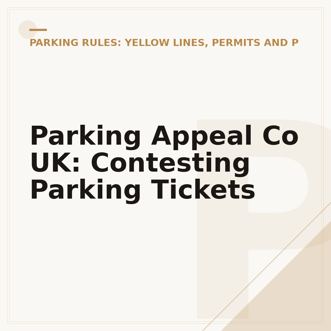 Parking Appeal Co UK: Contesting Parking Tickets