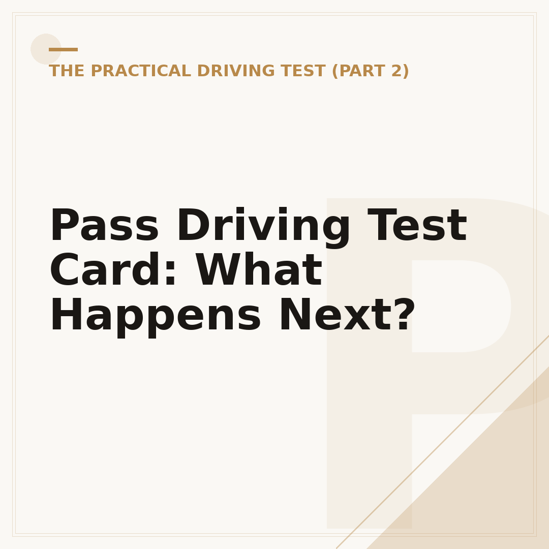Pass Driving Test Card: What Happens Next?