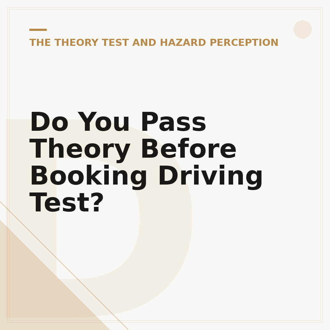 Do You Pass Theory Before Booking Driving Test?