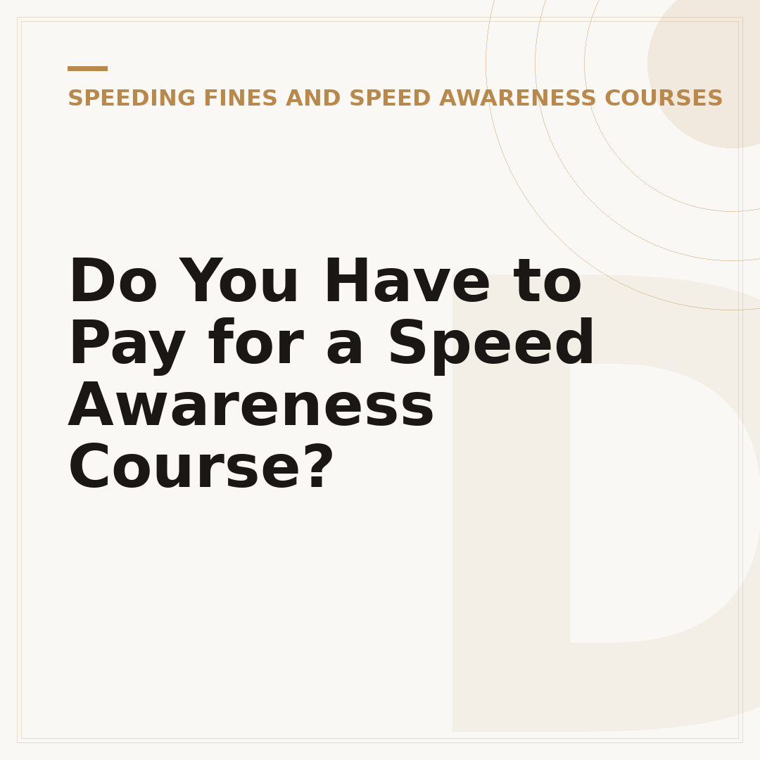 Do You Have to Pay for a Speed Awareness Course?