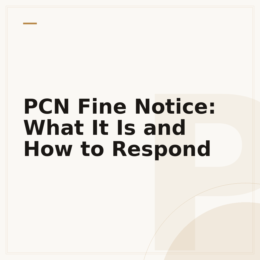 PCN Fine Notice: What It Is and How to Respond