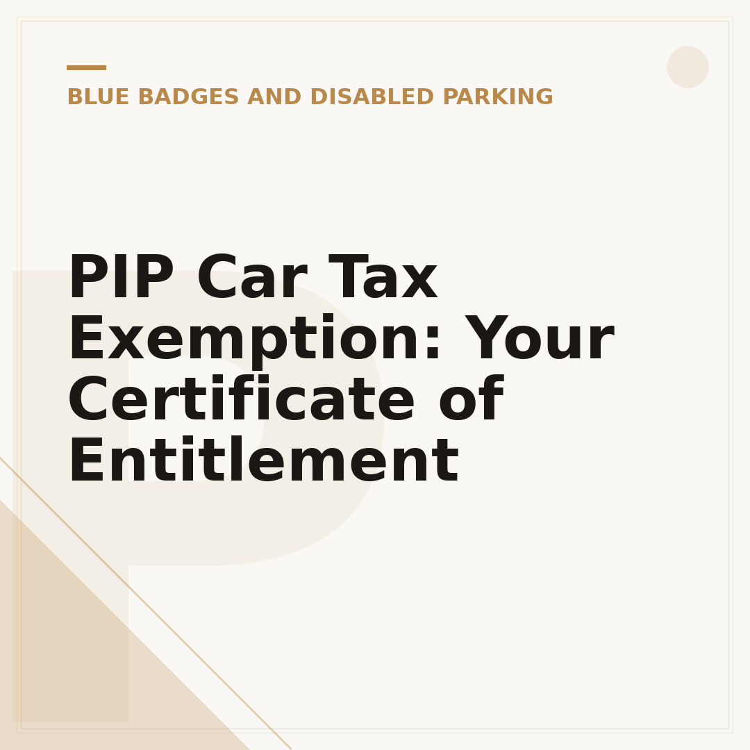 PIP Car Tax Exemption: Your Certificate of Entitlement