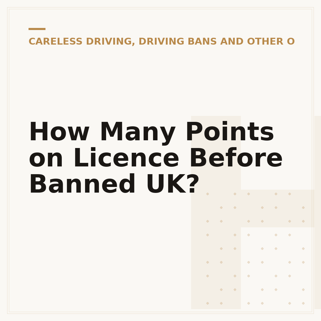 How Many Points on Licence Before Banned UK?