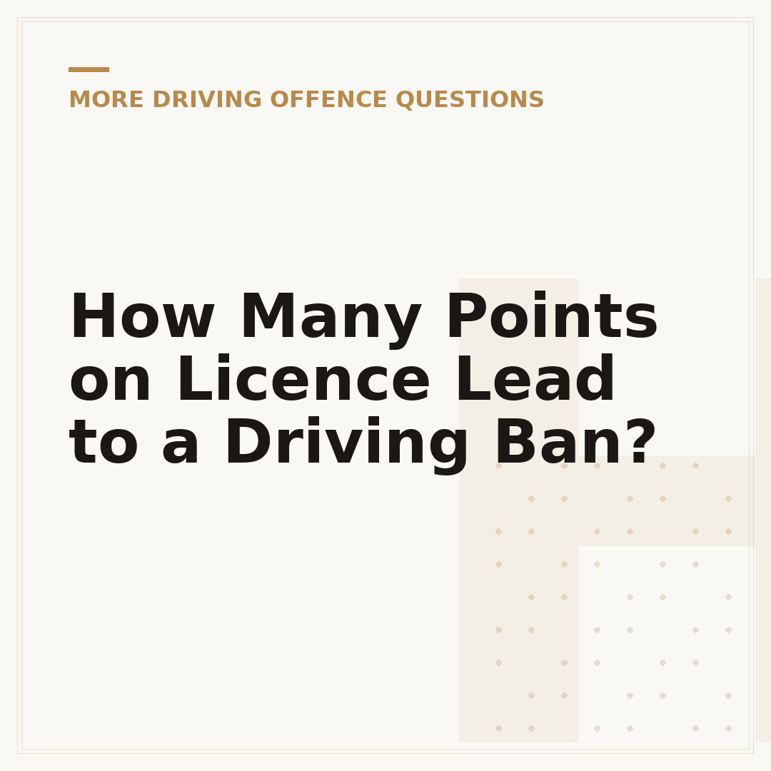 How Many Points on Licence Lead to a Driving Ban?