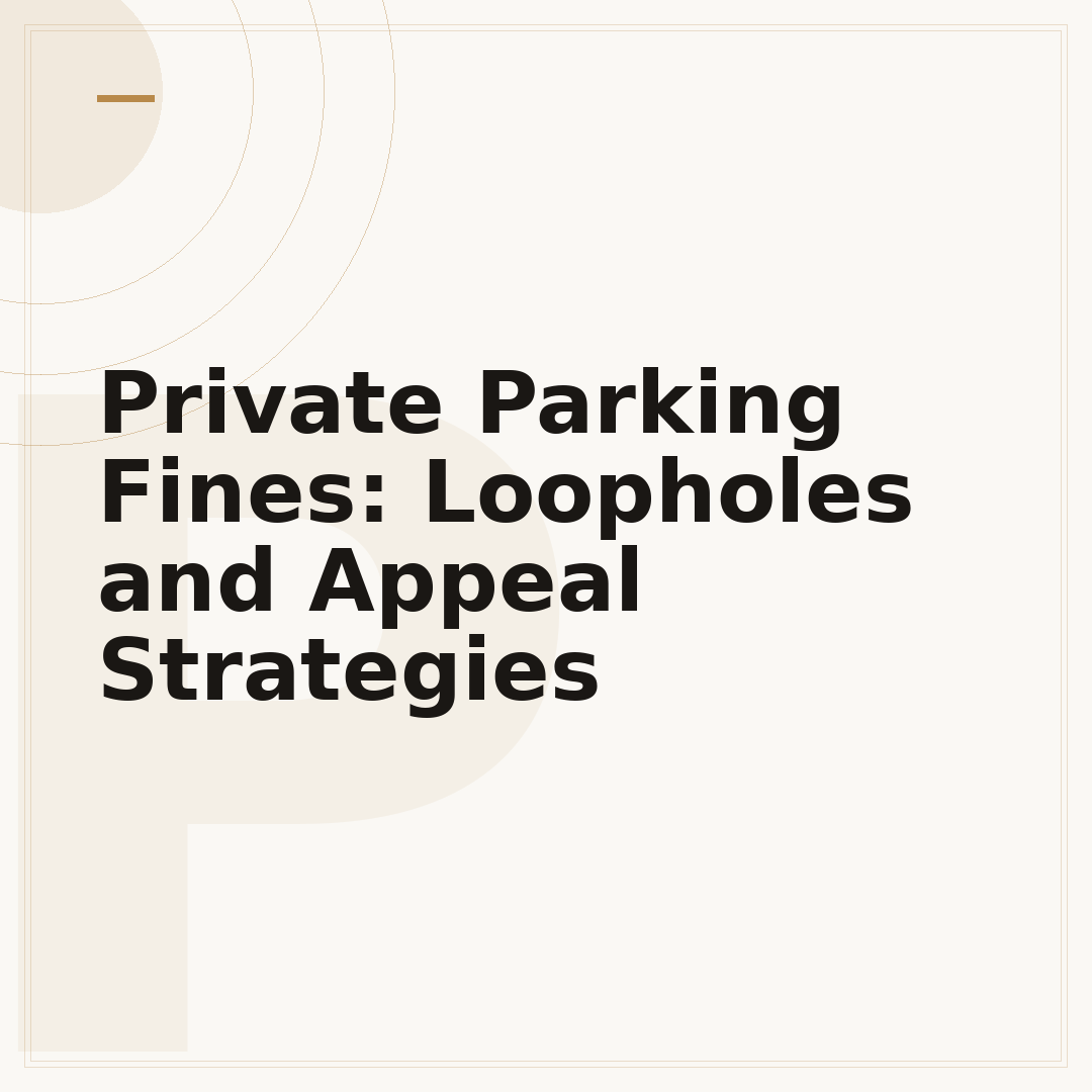Private Parking Fines: Loopholes and Appeal Strategies