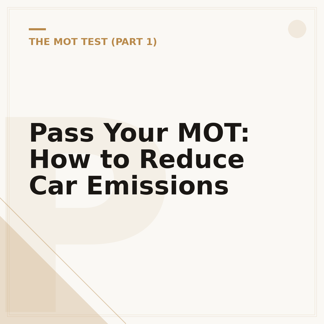 Pass Your MOT: How to Reduce Car Emissions