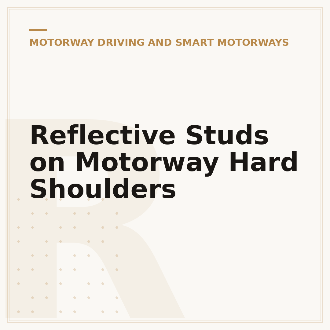 Reflective Studs on Motorway Hard Shoulders