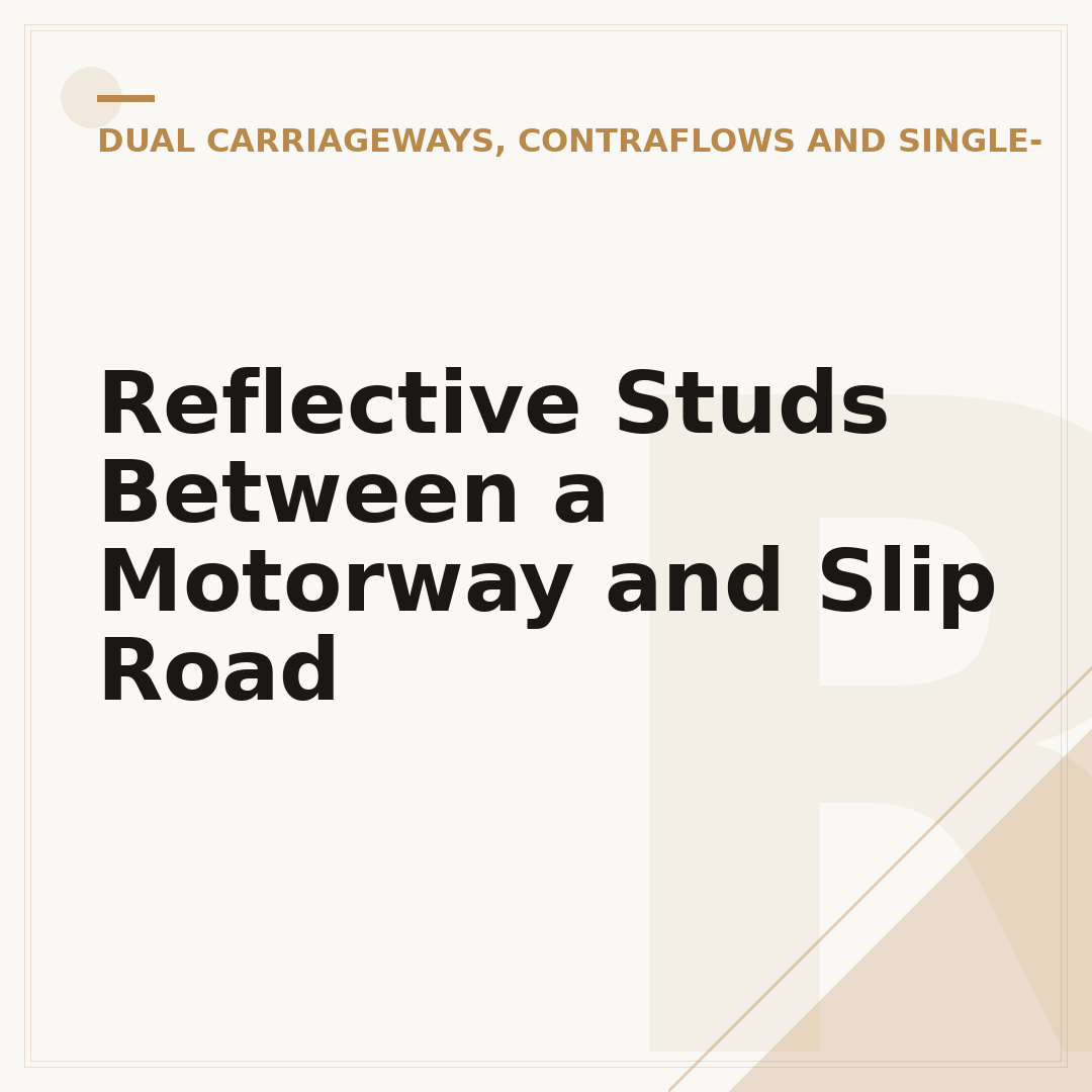 Reflective Studs Between a Motorway and Slip Road