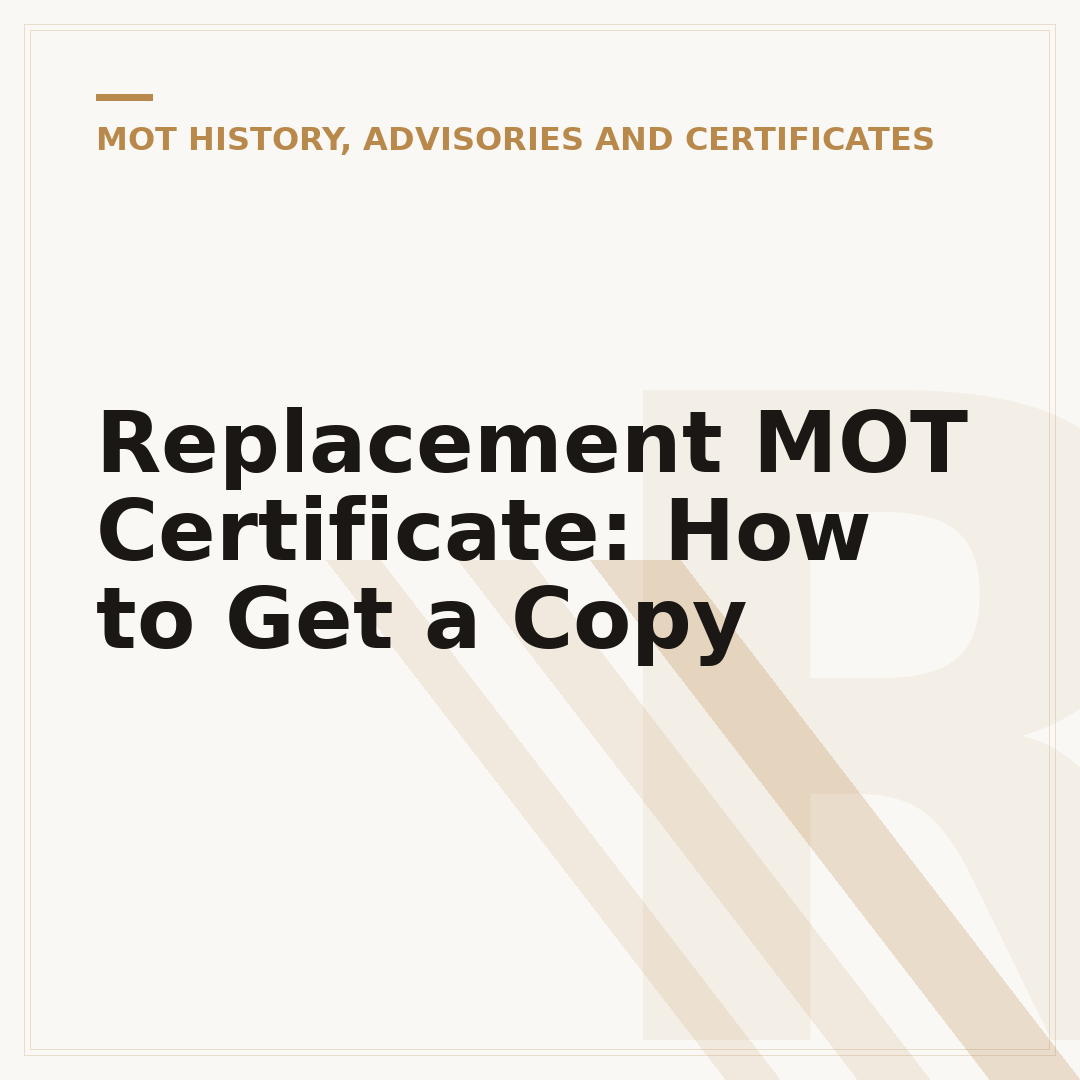 Replacement MOT Certificate: How to Get a Copy
