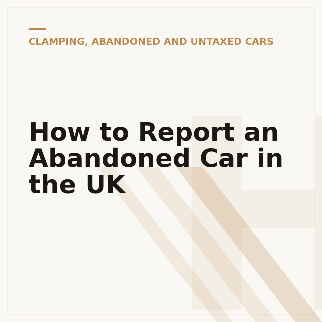 How to Report an Abandoned Car in the UK