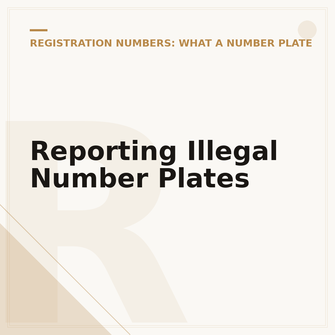 Reporting Illegal Number Plates