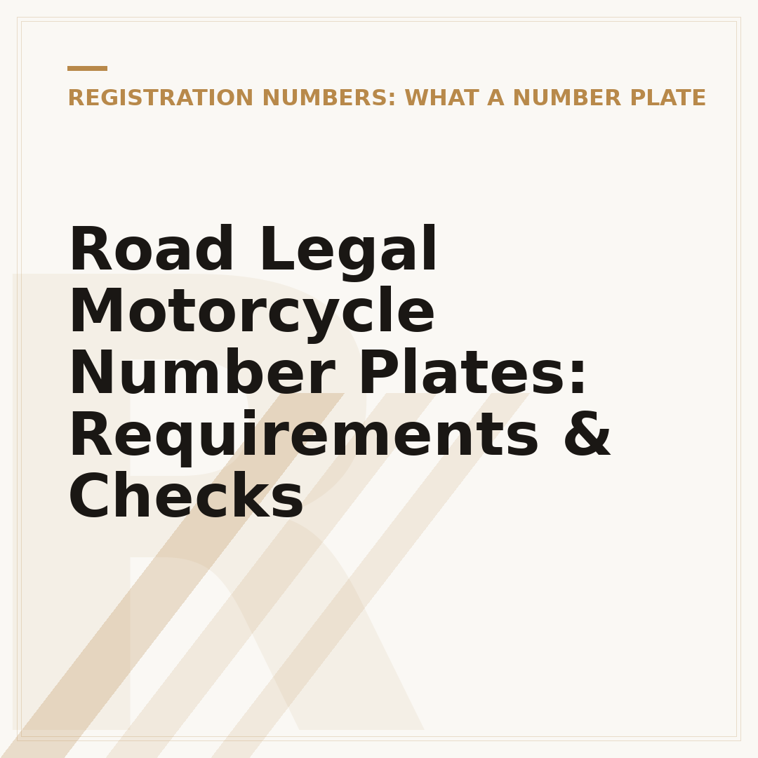 Road Legal Motorcycle Number Plates: Requirements & Checks