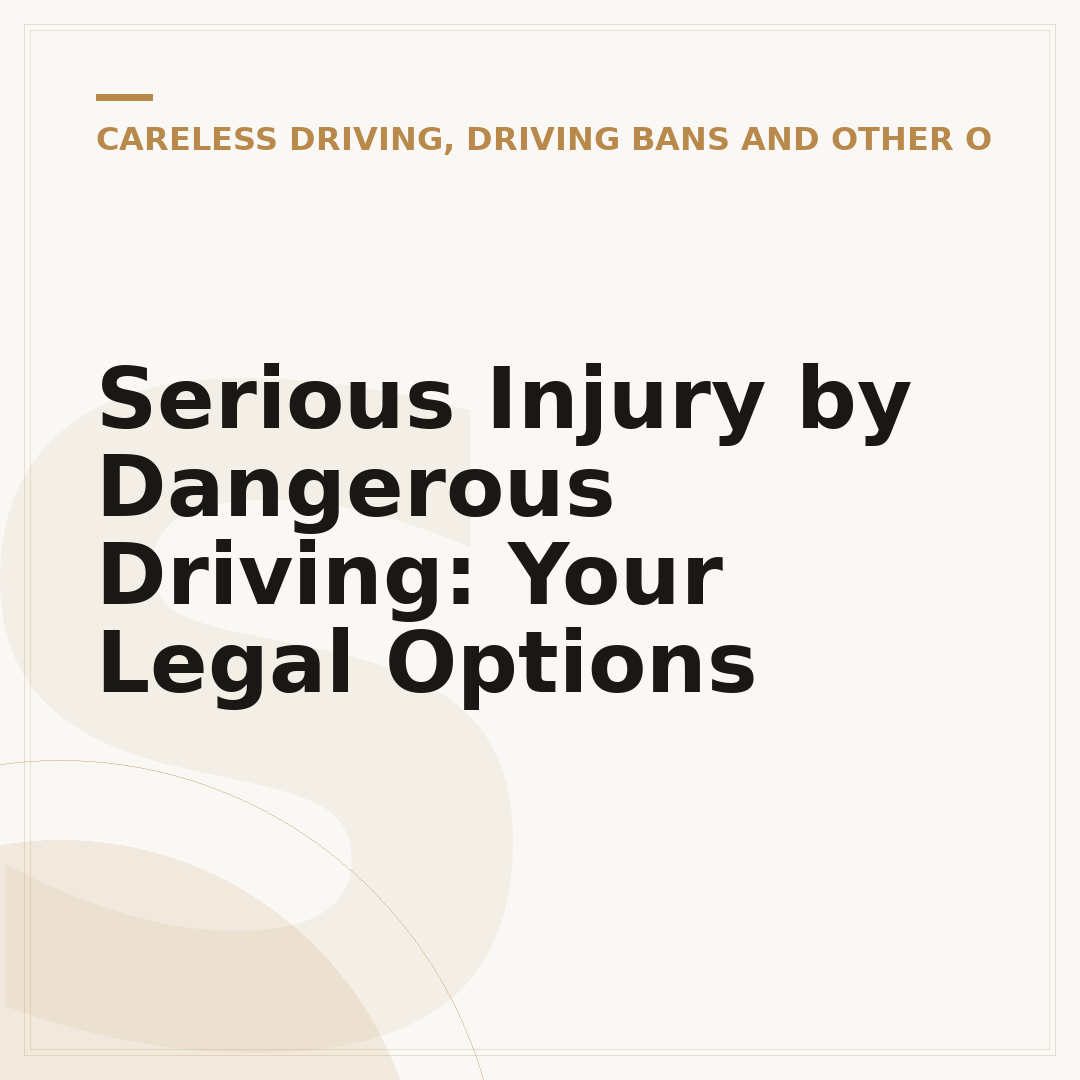 Serious Injury by Dangerous Driving: Your Legal Options