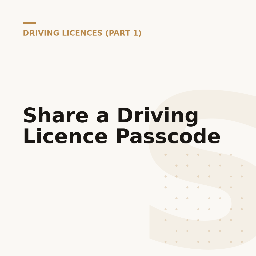 Share a Driving Licence Passcode