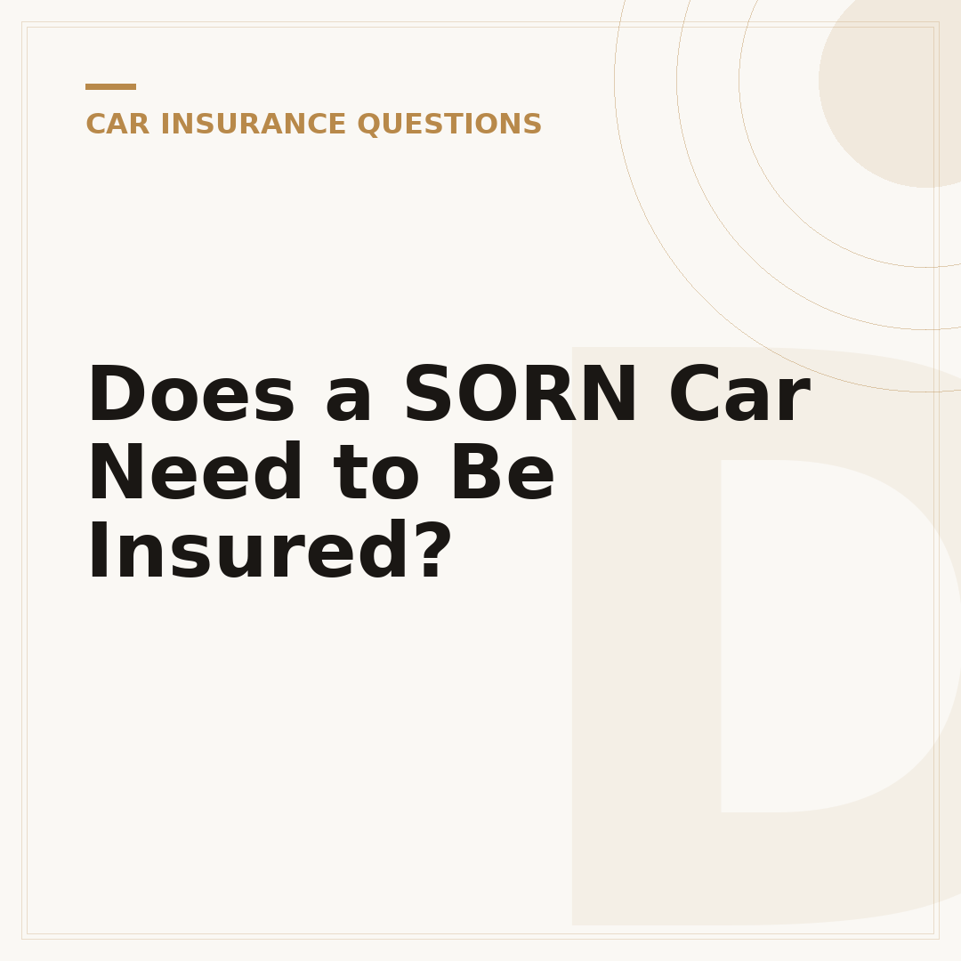 Does a SORN Car Need to Be Insured?
