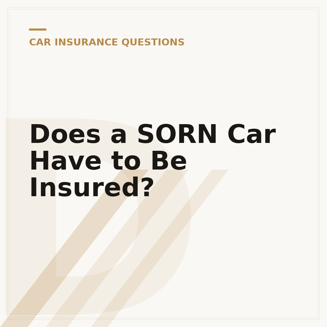 Does a SORN Car Have to Be Insured?