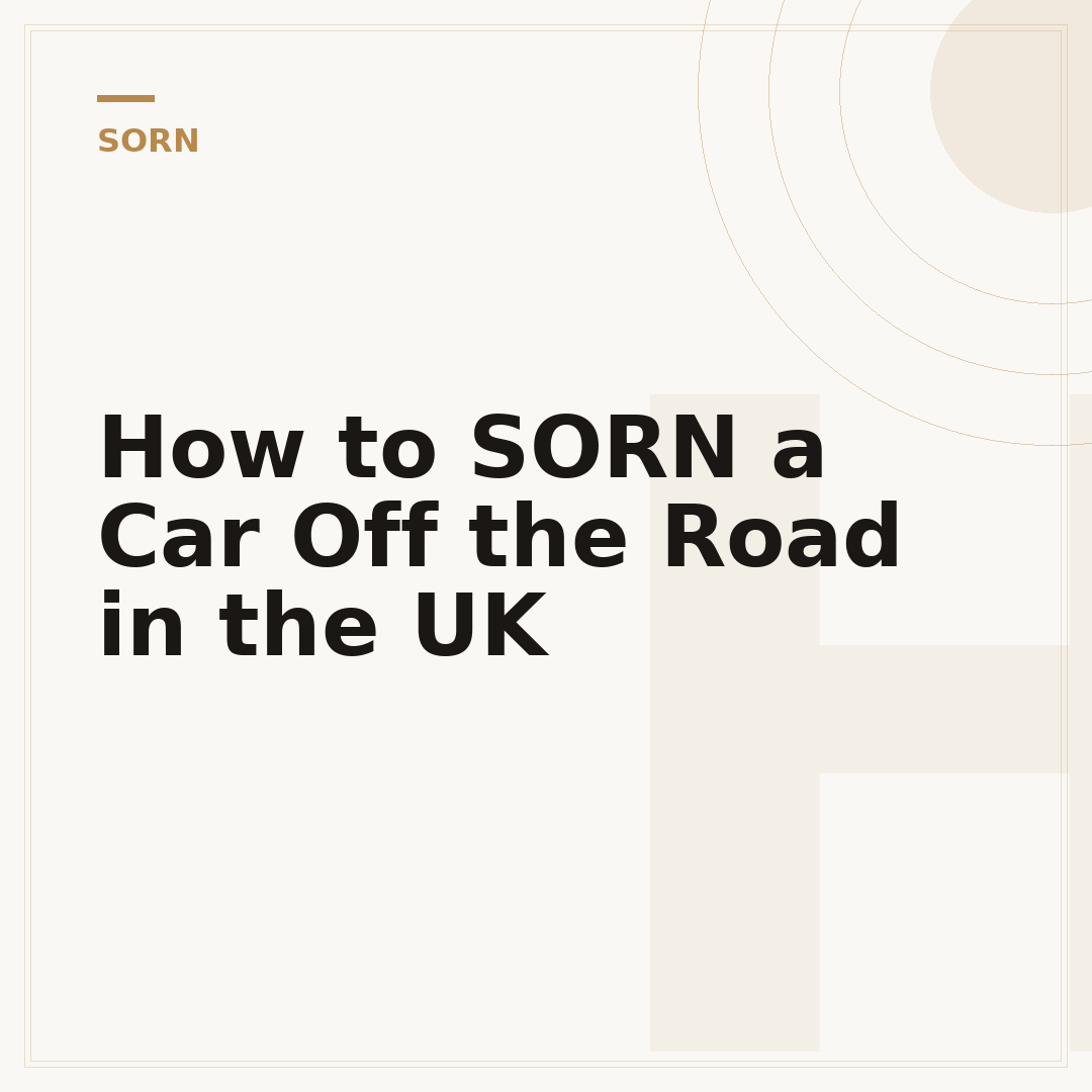 How to SORN a Car Off the Road in the UK