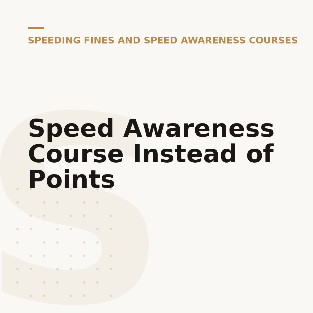 Speed Awareness Course Instead of Points