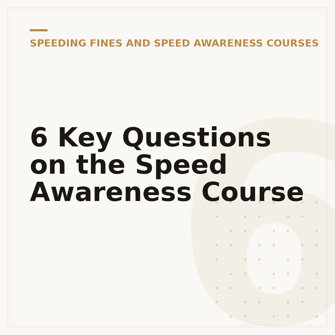 6 Key Questions on the Speed Awareness Course