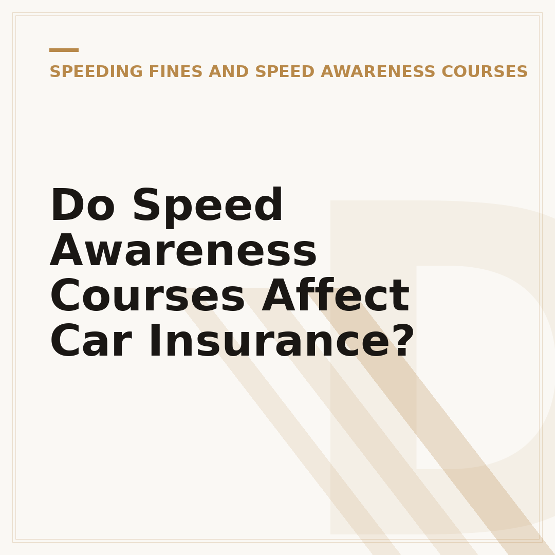 Do Speed Awareness Courses Affect Car Insurance?