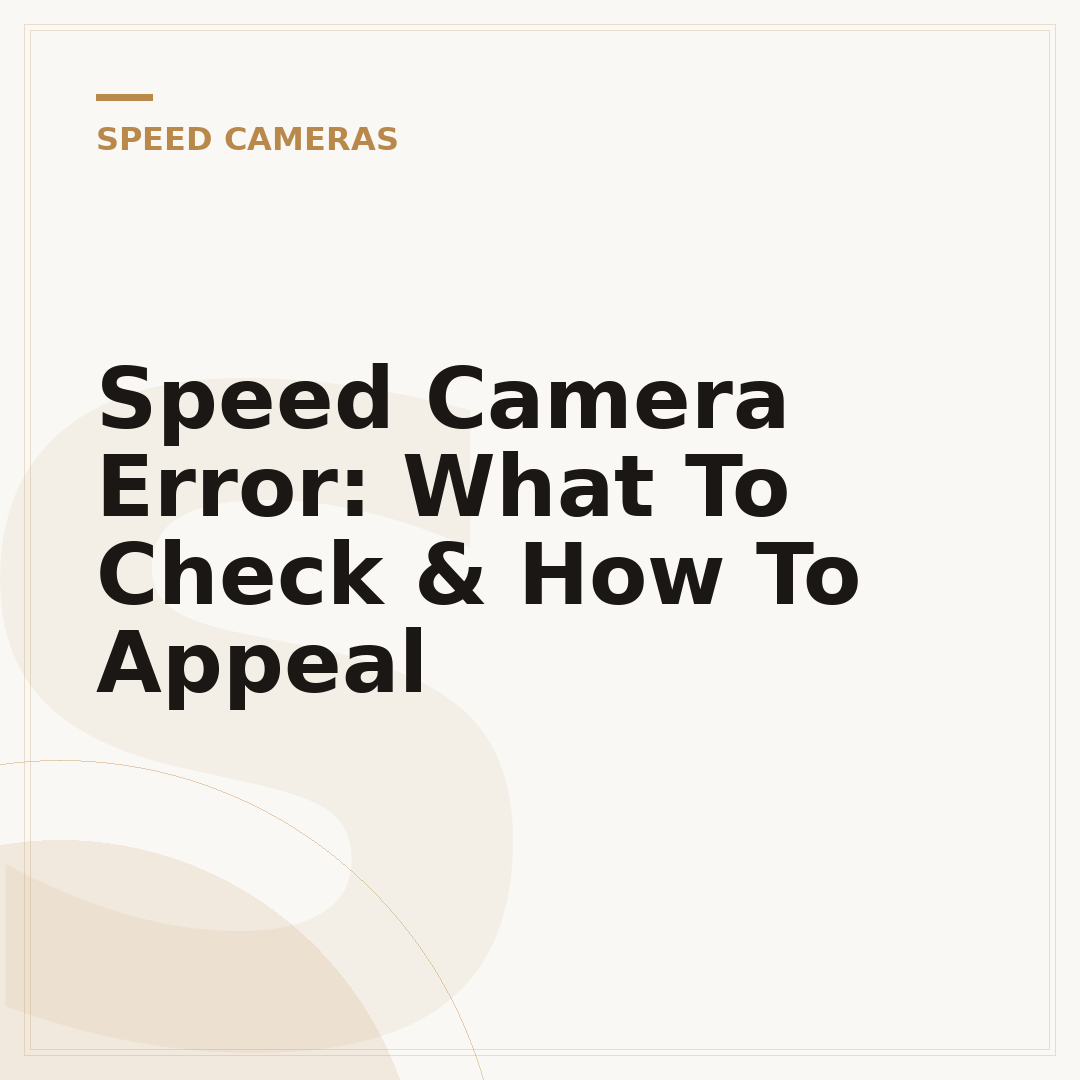 Speed Camera Error: What To Check & How To Appeal