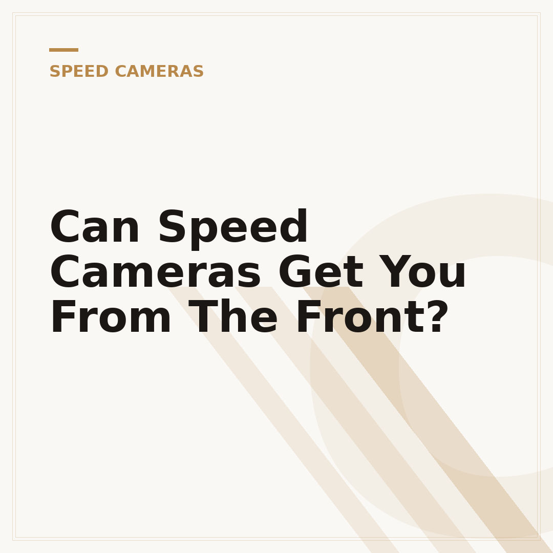 Can Speed Cameras Get You From The Front?