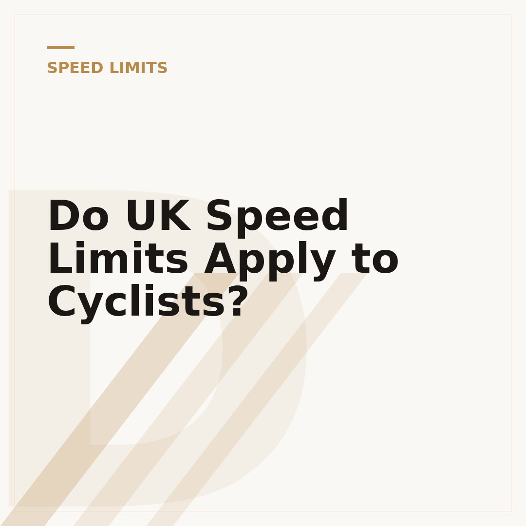 Do UK Speed Limits Apply to Cyclists?