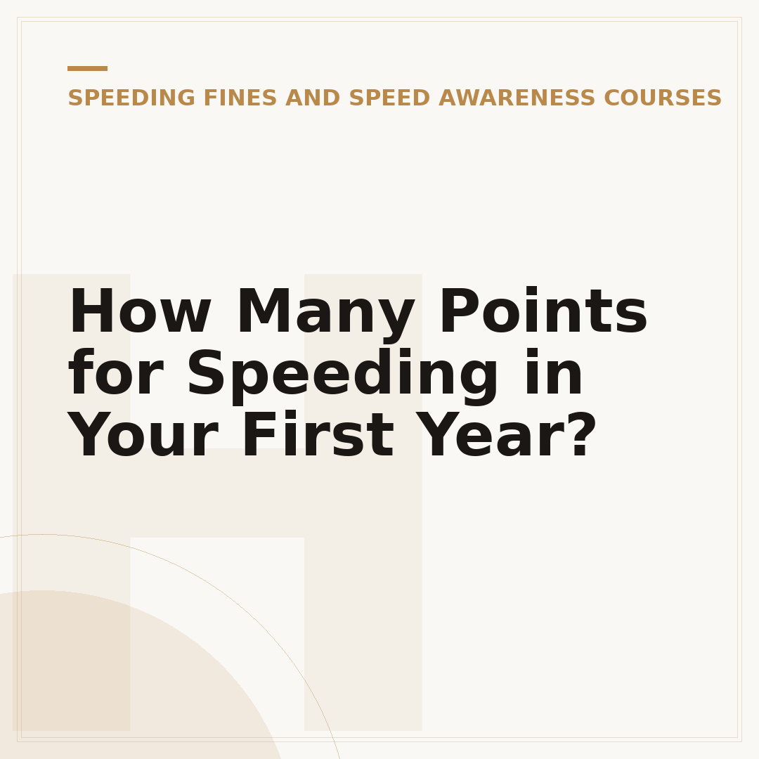 How Many Points for Speeding in Your First Year?