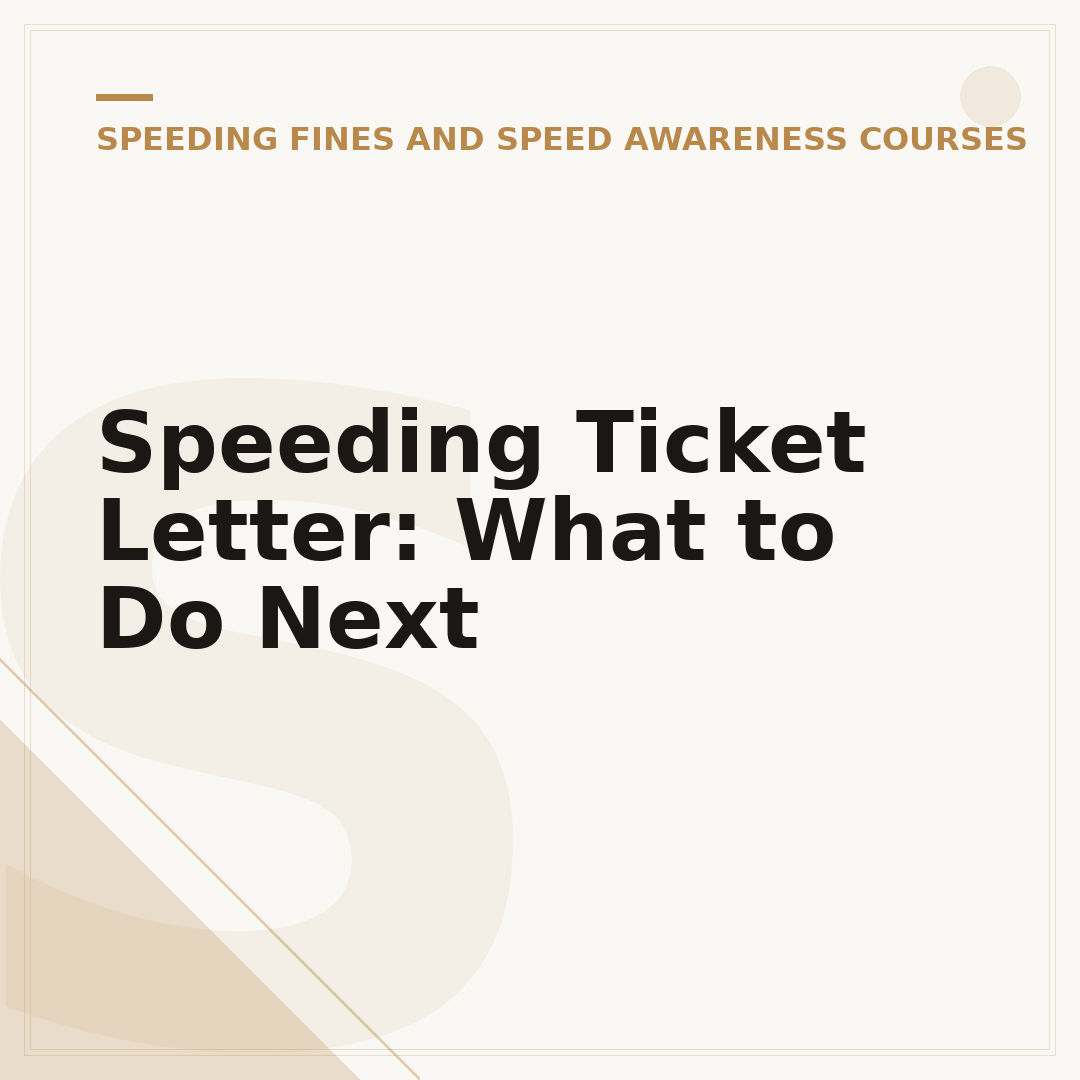 Speeding Ticket Letter: What to Do Next