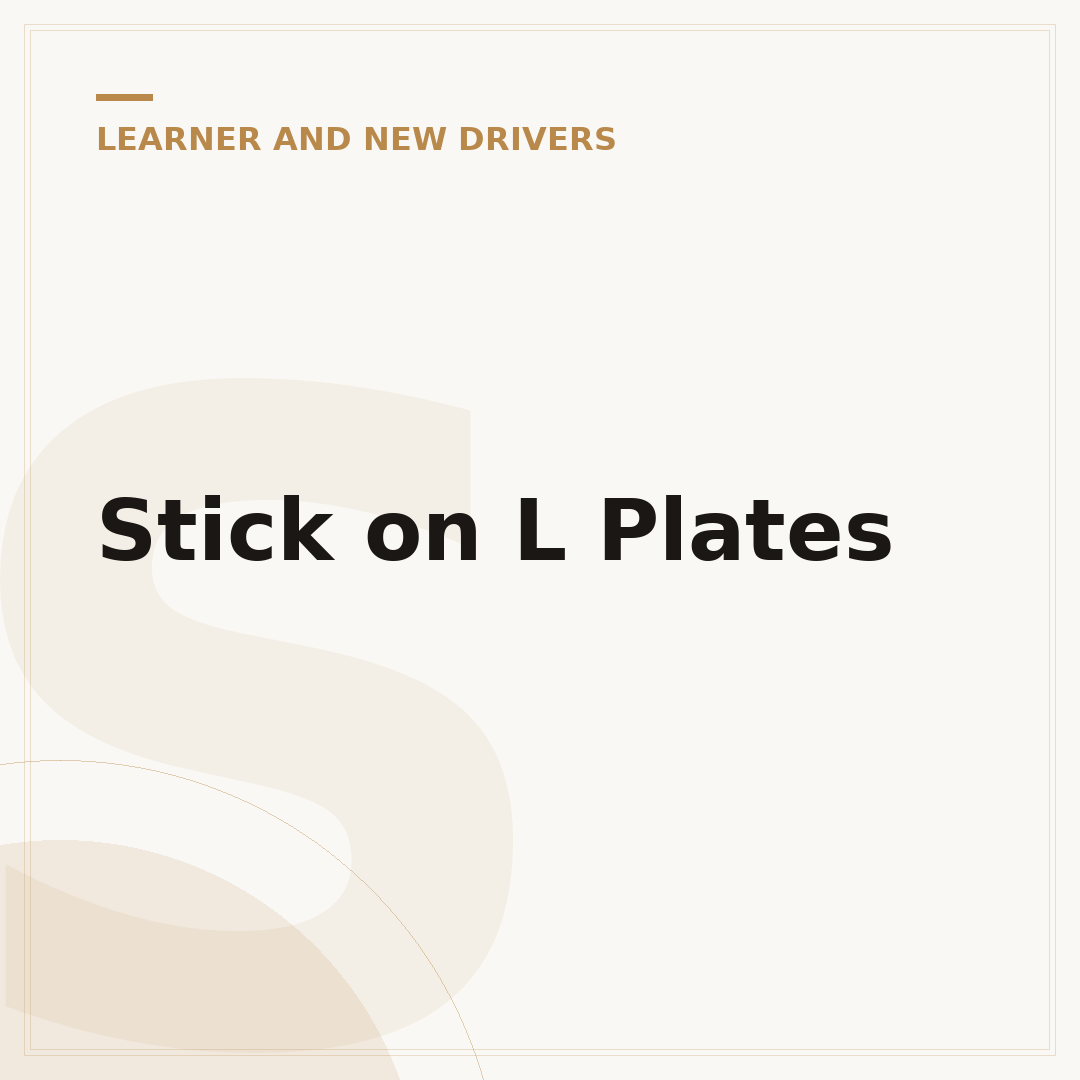 Stick on L Plates
