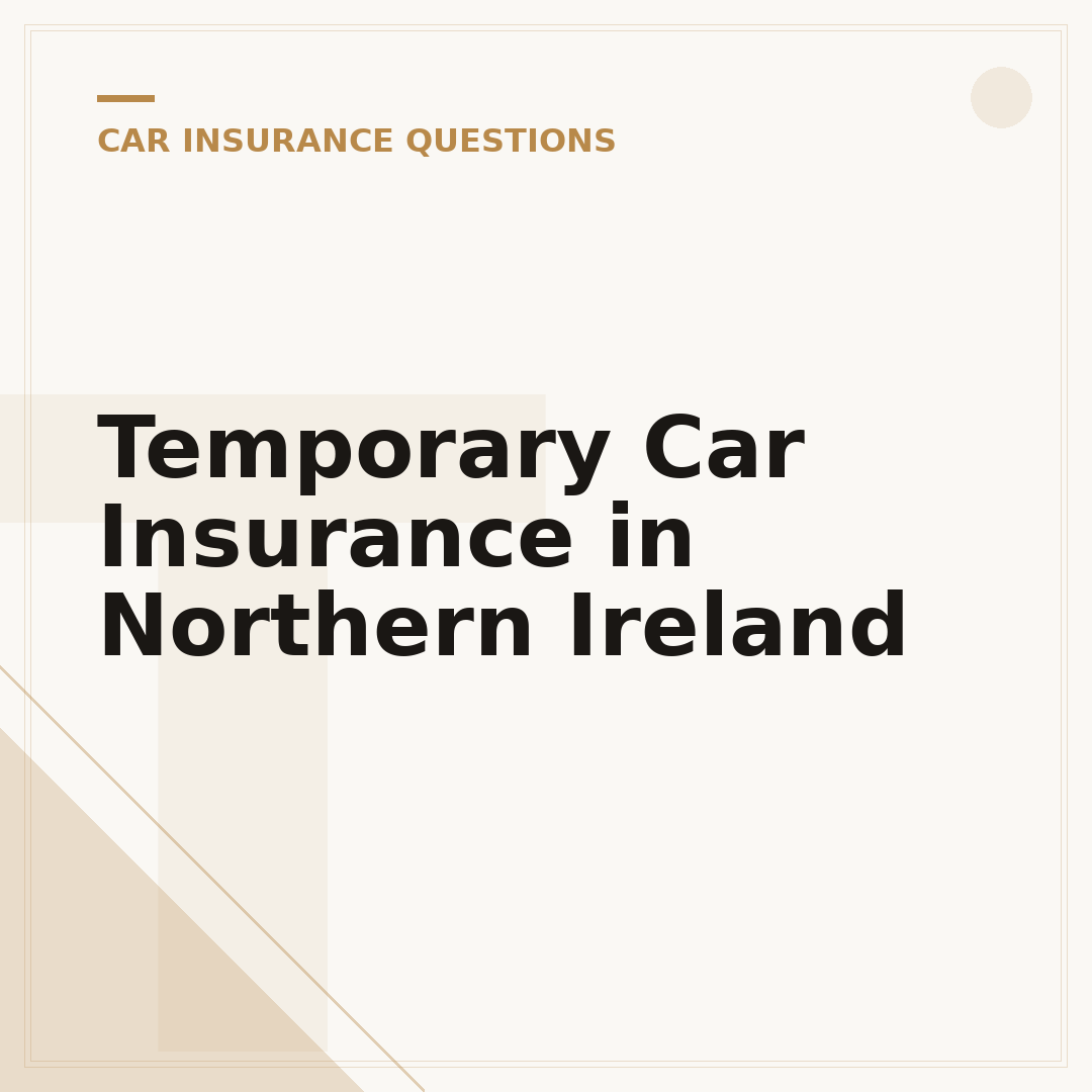 Temporary Car Insurance in Northern Ireland