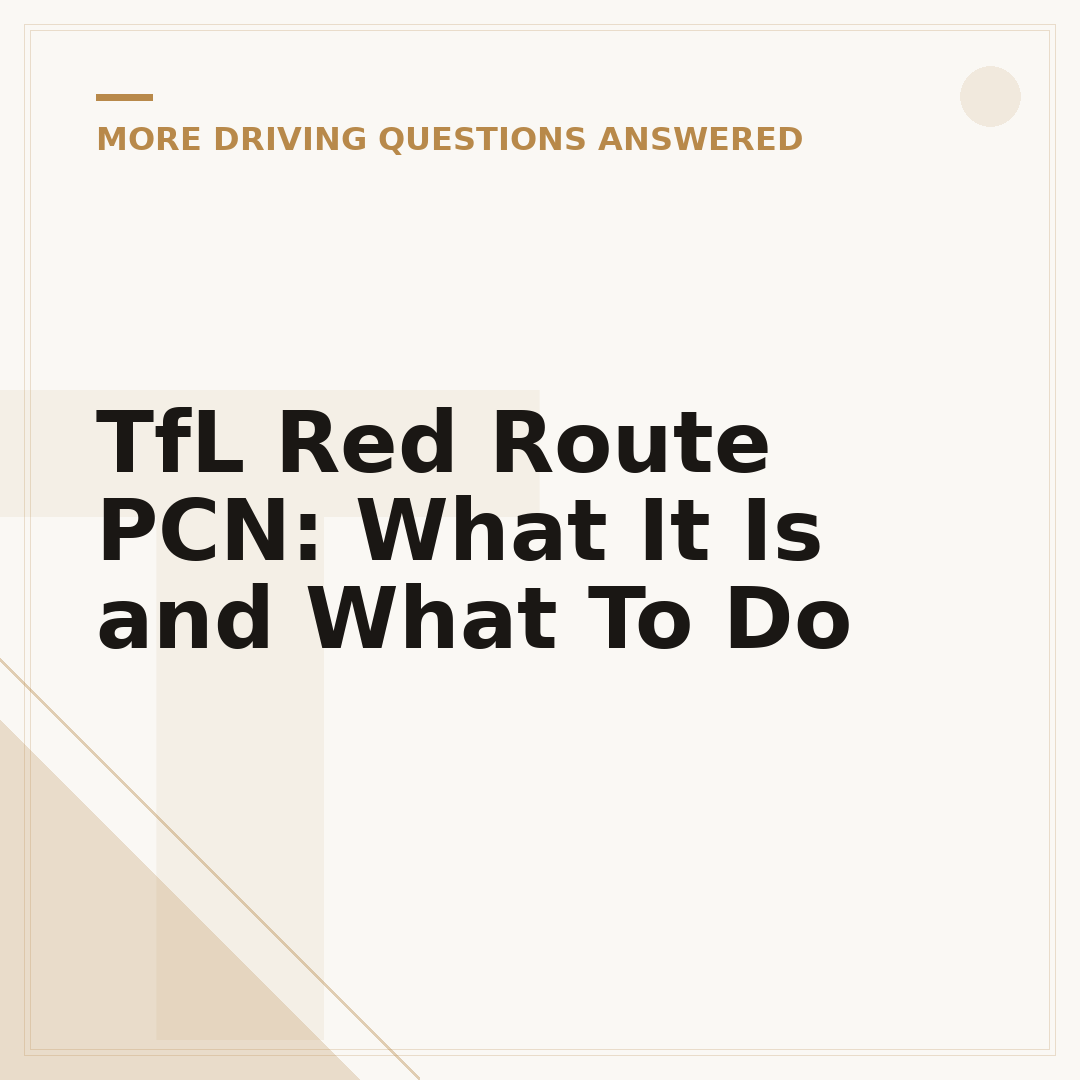 TfL Red Route PCN: What It Is and What To Do