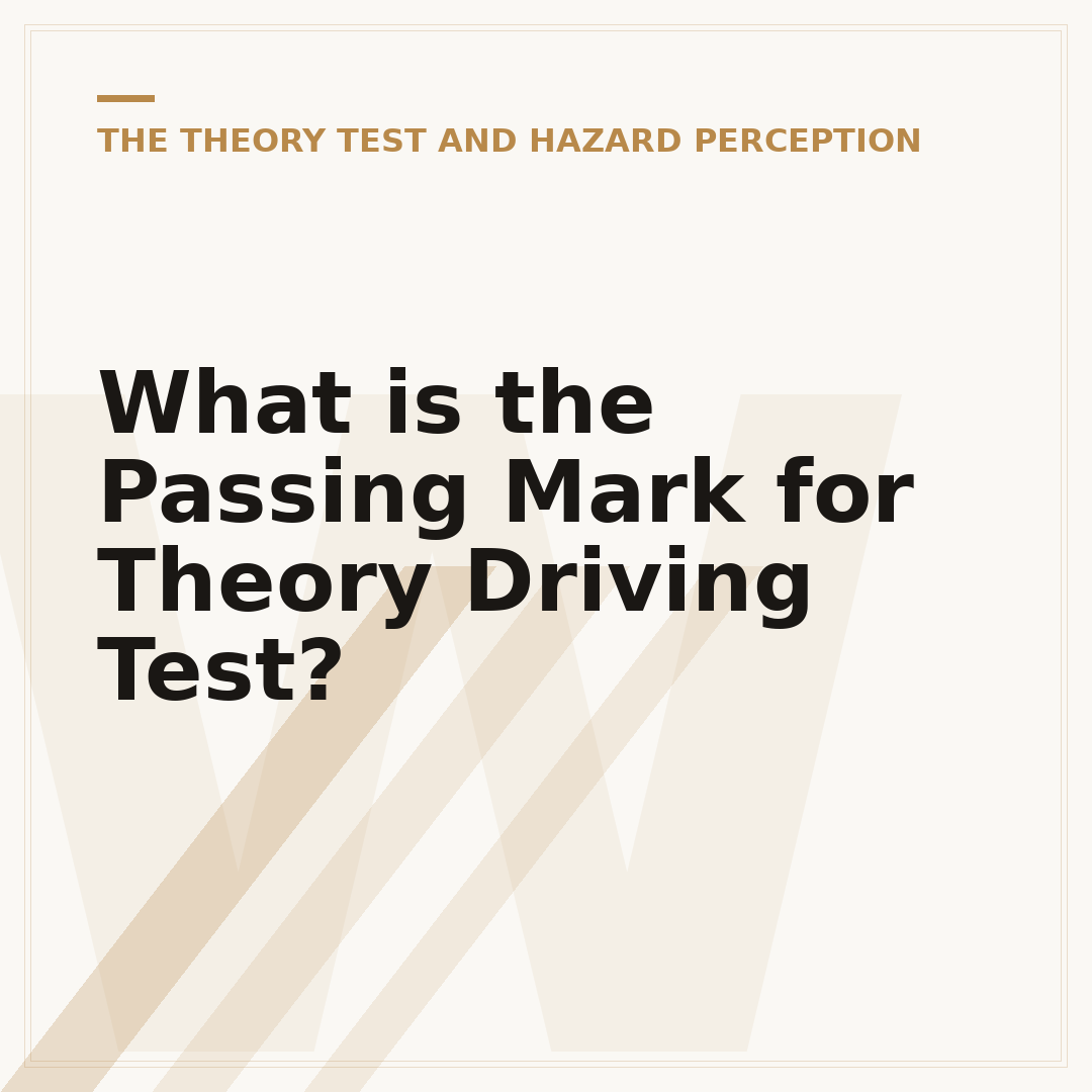 What is the Passing Mark for Theory Driving Test?