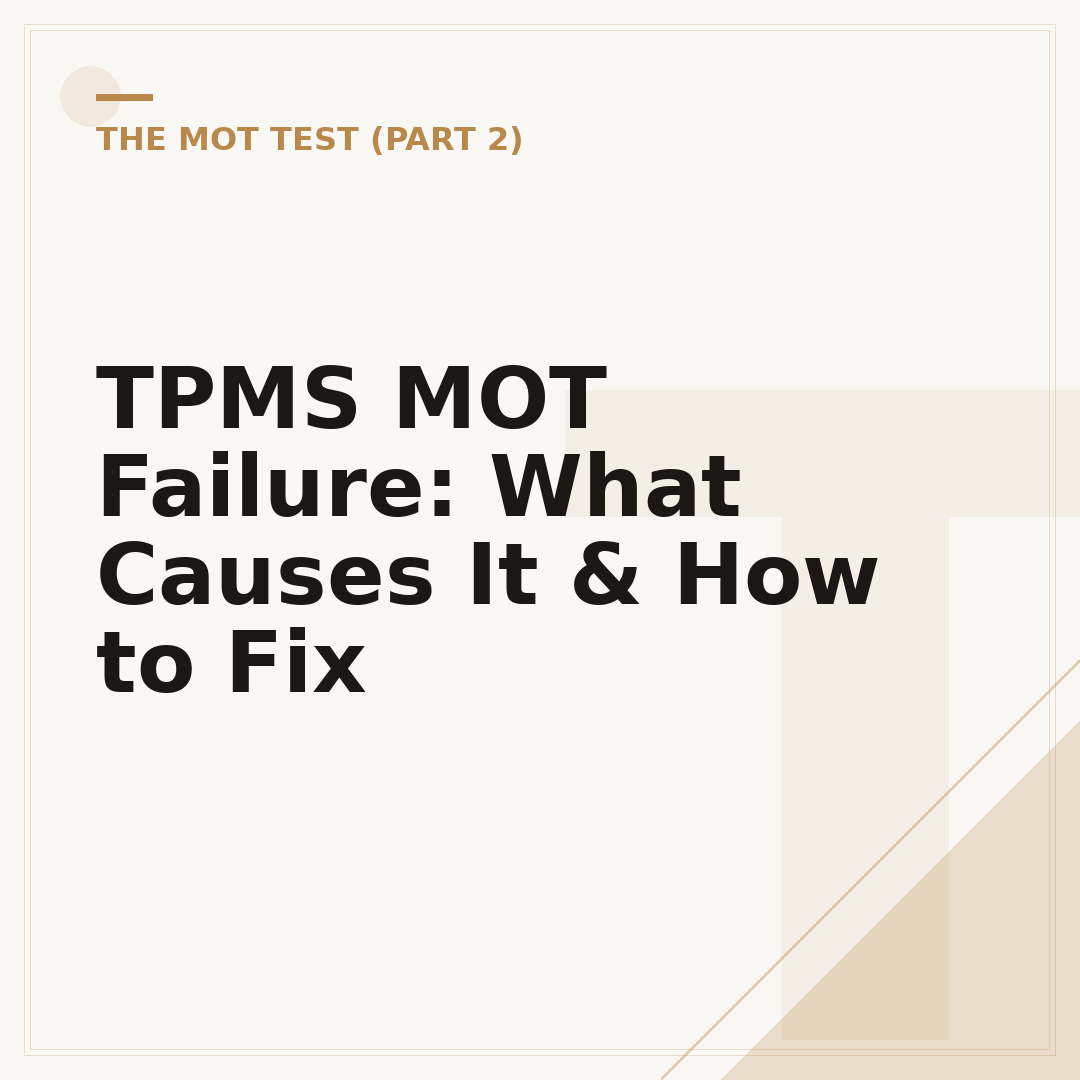 TPMS MOT Failure: What Causes It & How to Fix