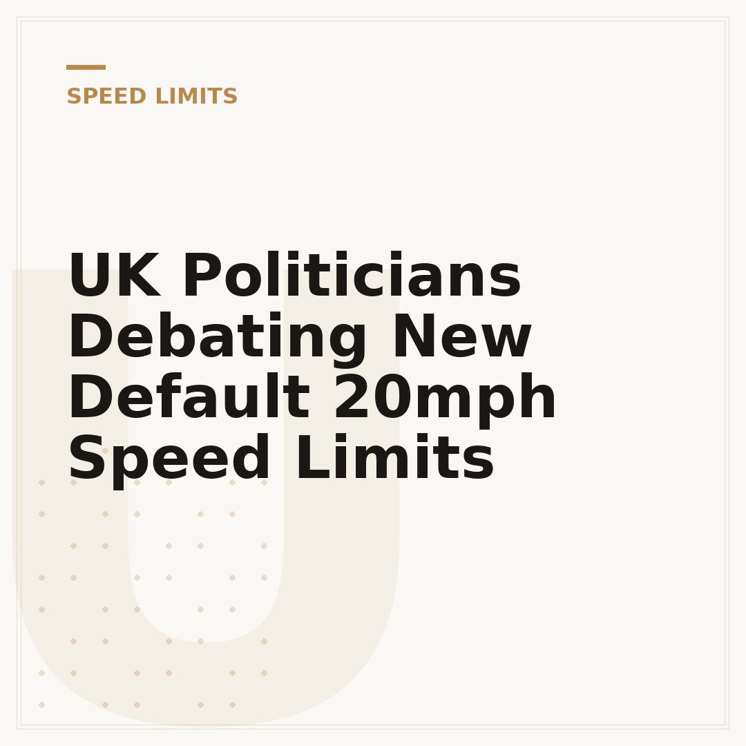 UK Politicians Debating New Default 20mph Speed Limits