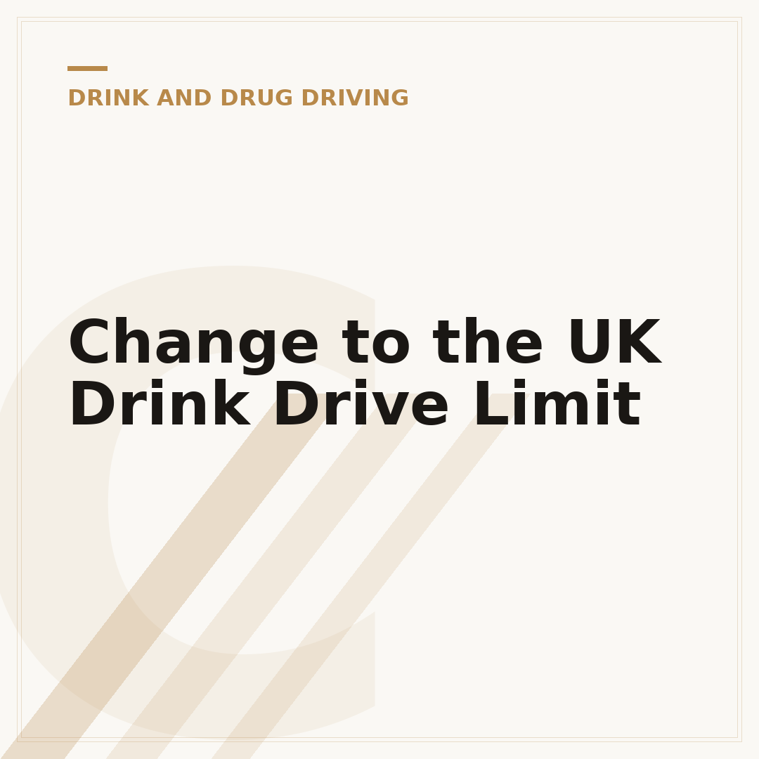 Change to the UK Drink Drive Limit