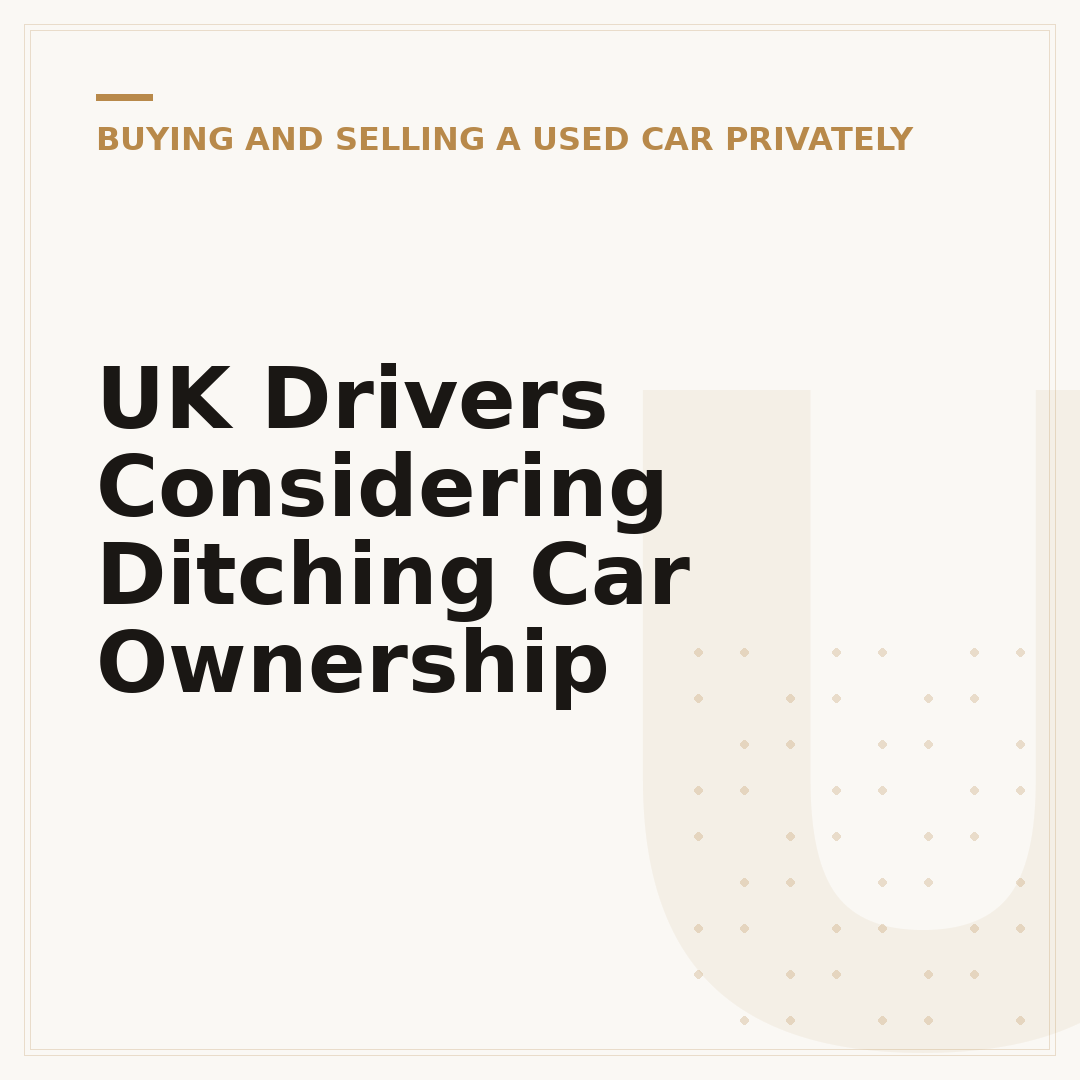 UK Drivers Considering Ditching Car Ownership