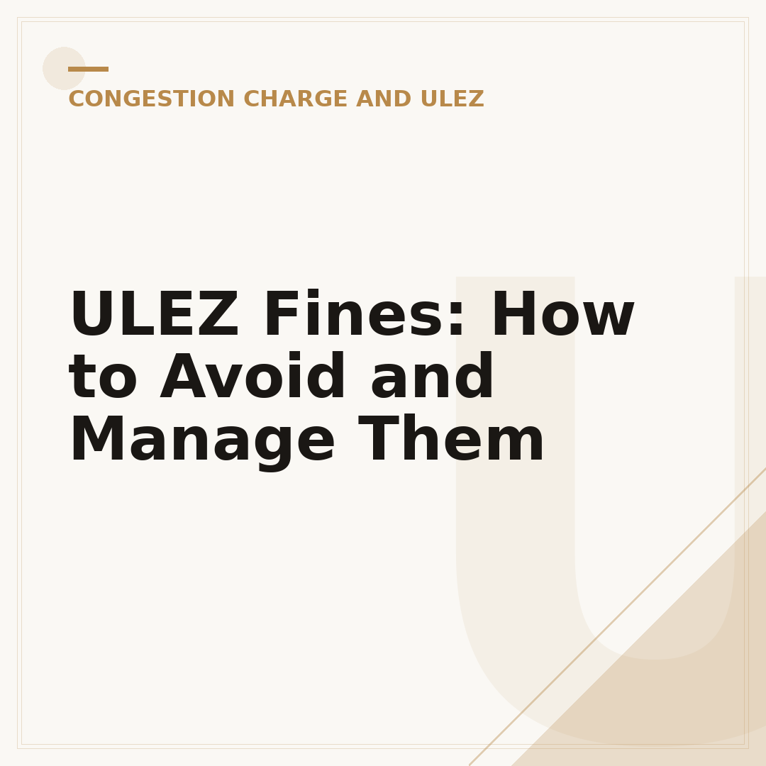 ULEZ Fines: How to Avoid and Manage Them