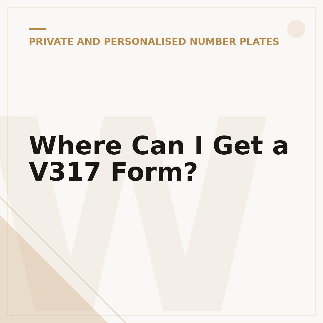 Where Can I Get a V317 Form?