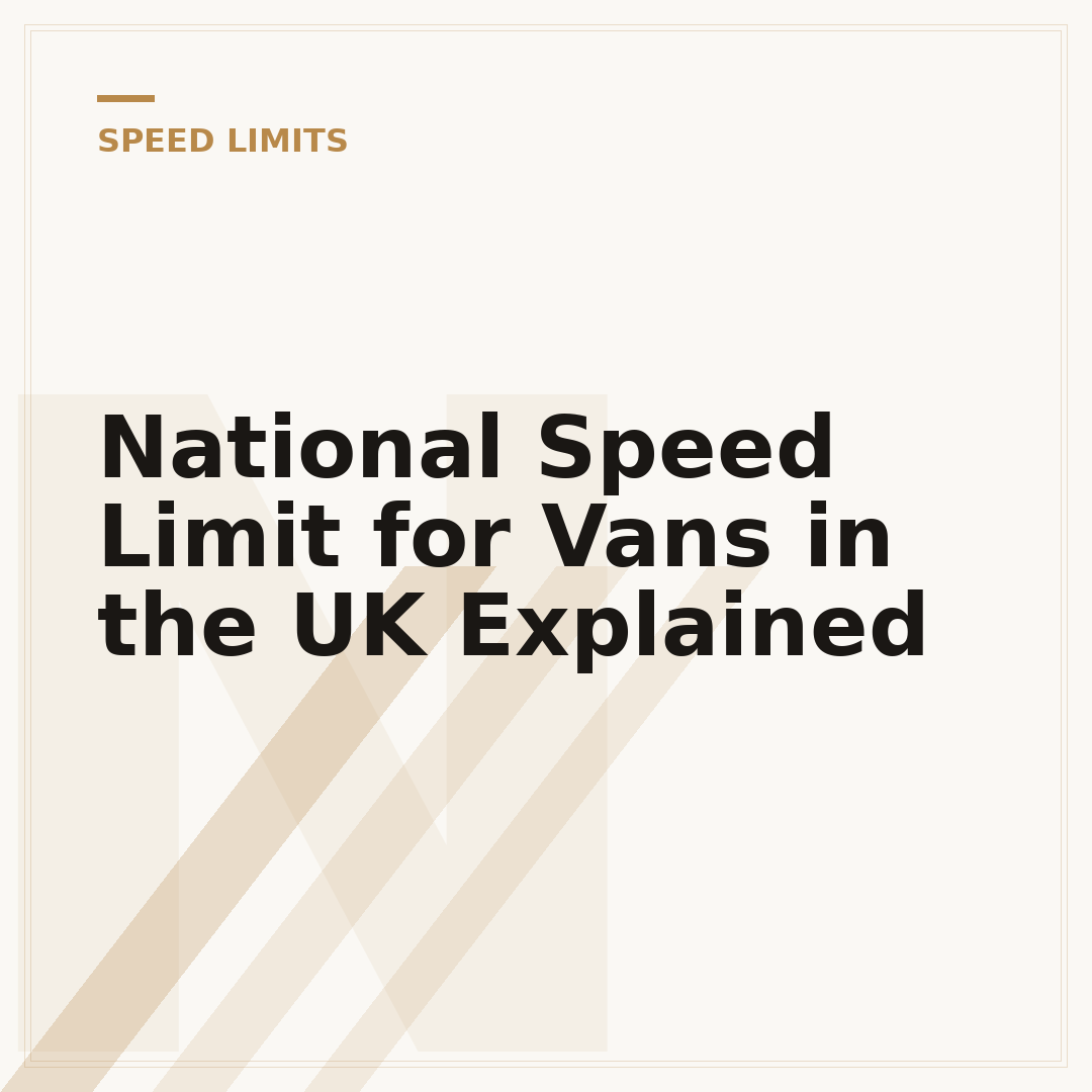 National Speed Limit for Vans in the UK Explained