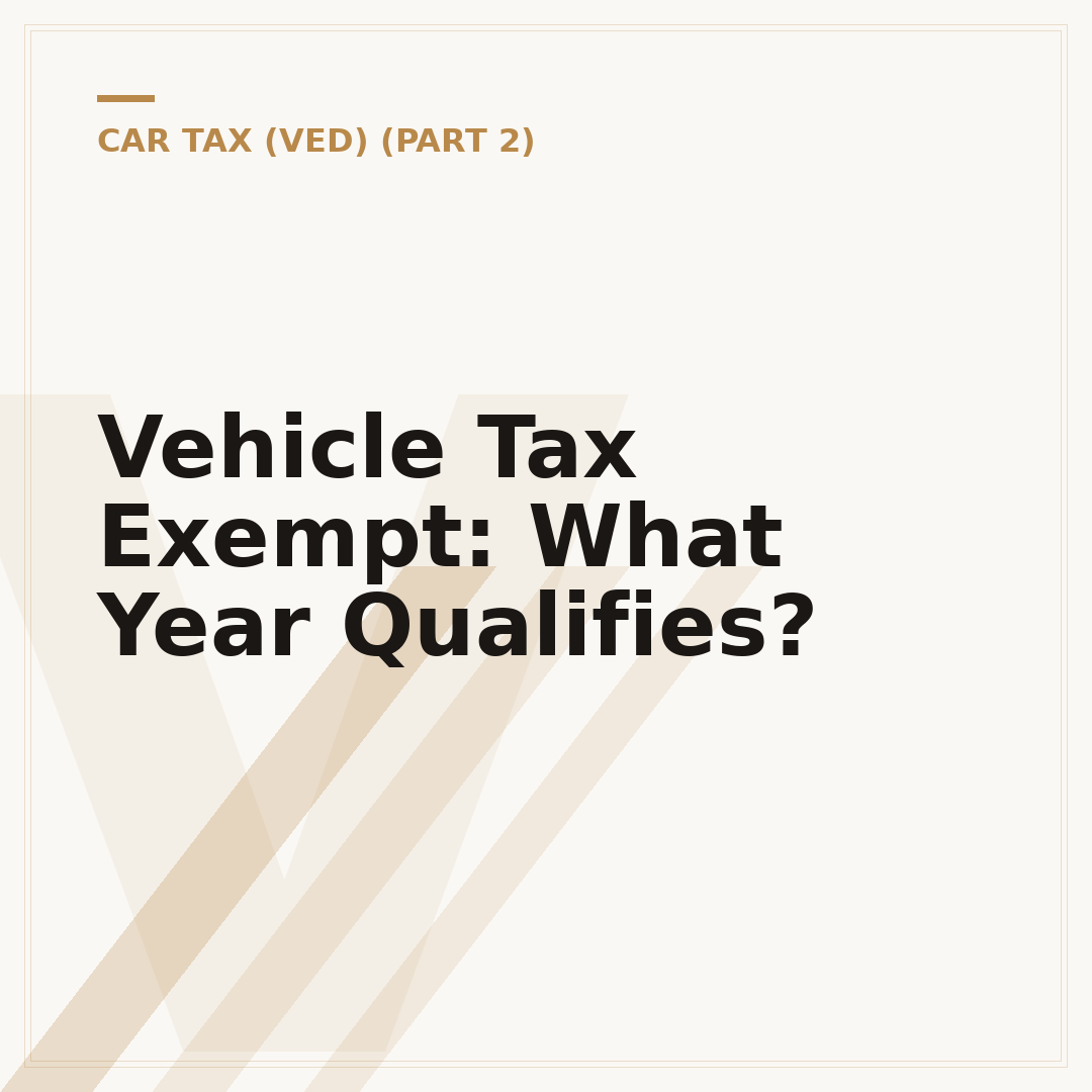 Vehicle Tax Exempt: What Year Qualifies?