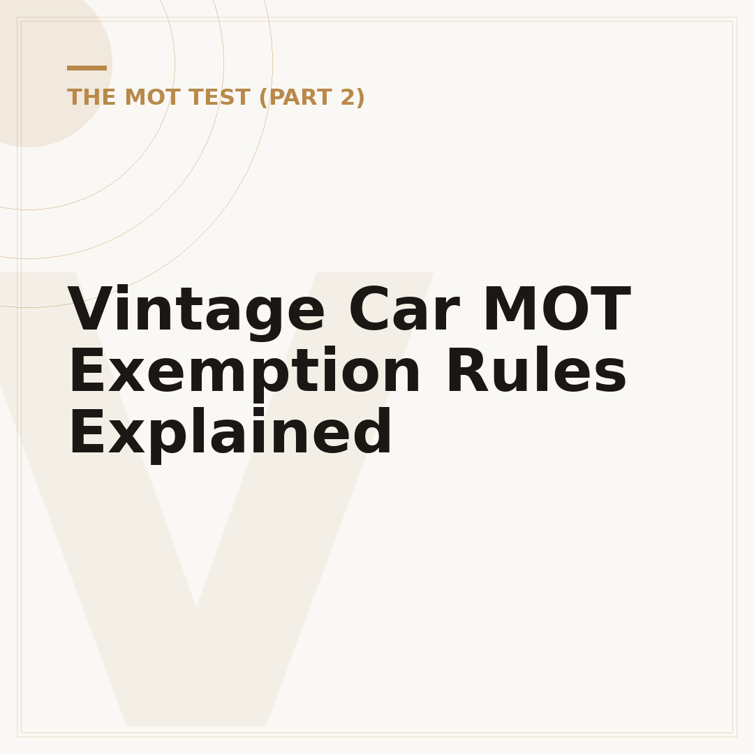 Vintage Car MOT Exemption Rules Explained