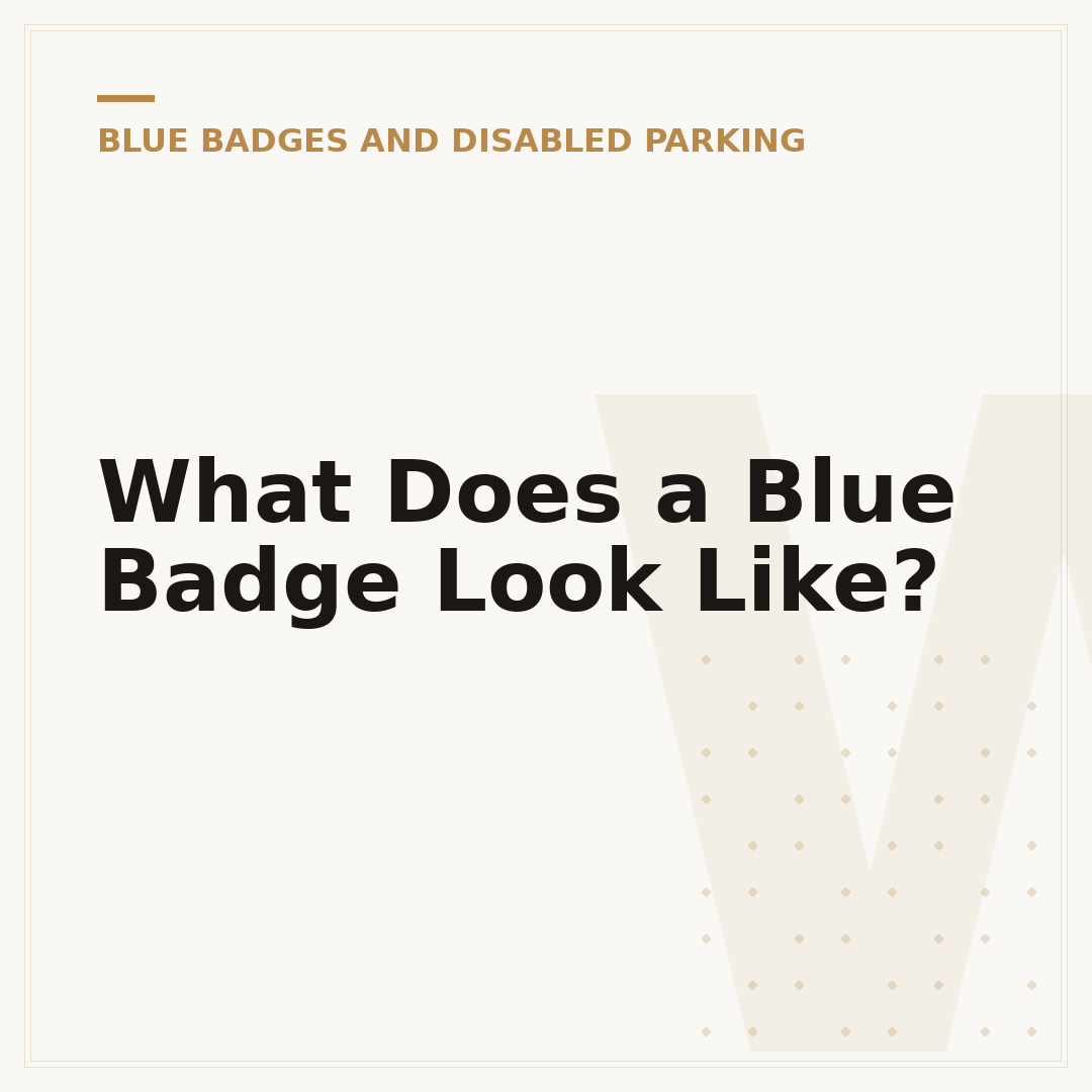 What Does a Blue Badge Look Like?
