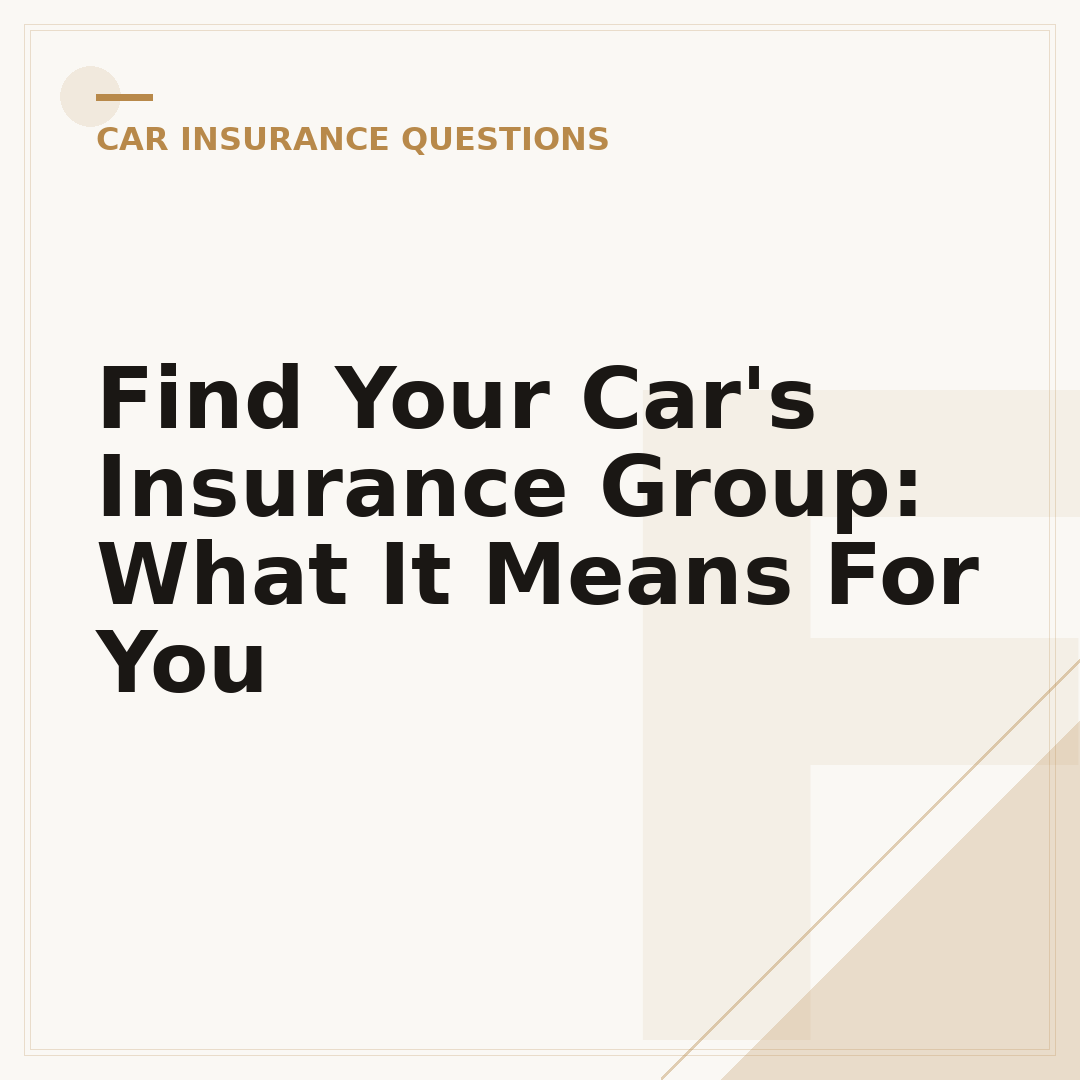 Find Your Car's Insurance Group: What It Means For You