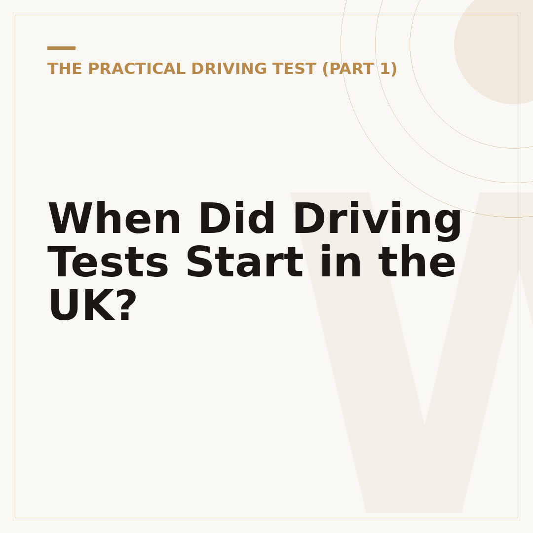 When Did Driving Tests Start in the UK?