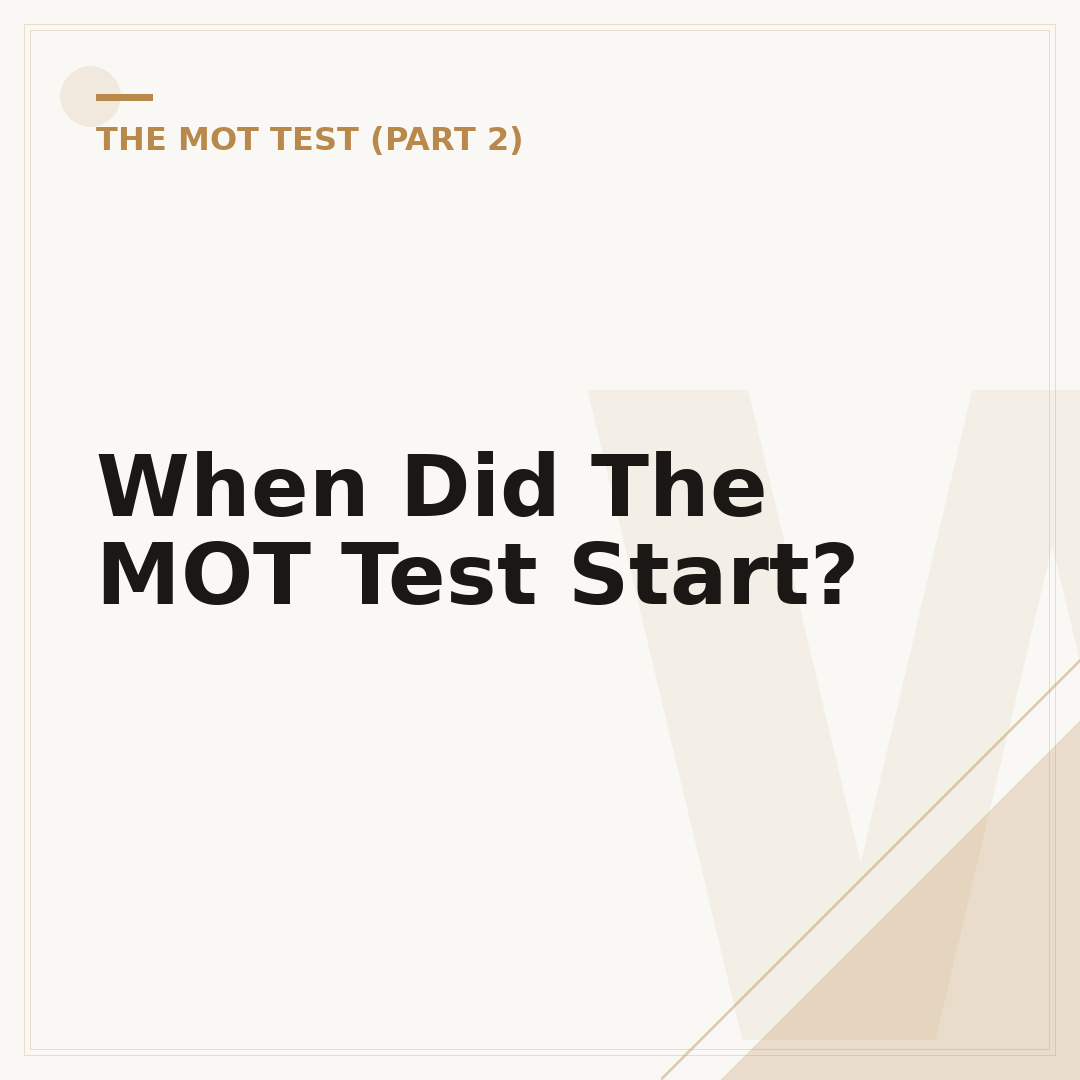 When Did The MOT Test Start?