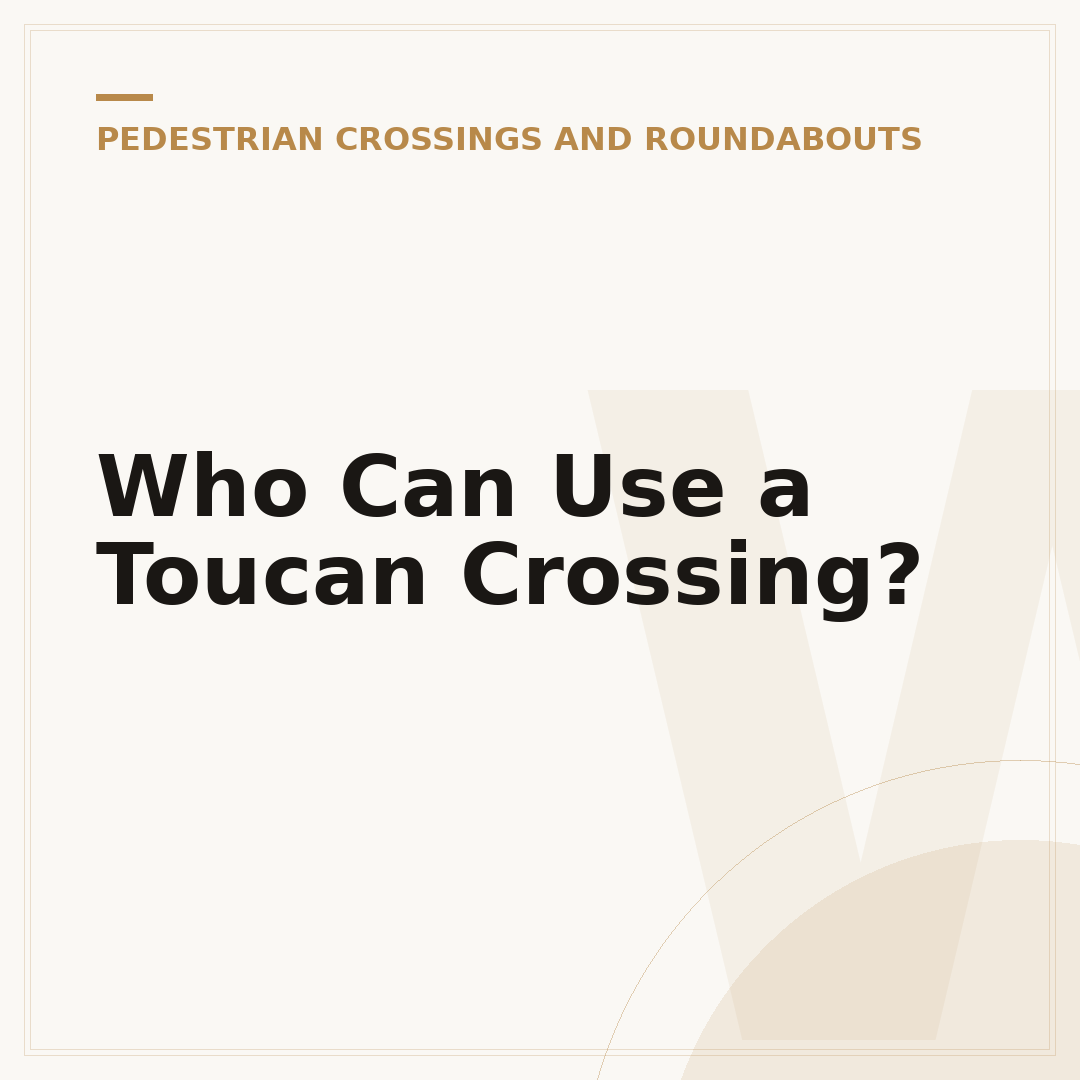 Who Can Use a Toucan Crossing?